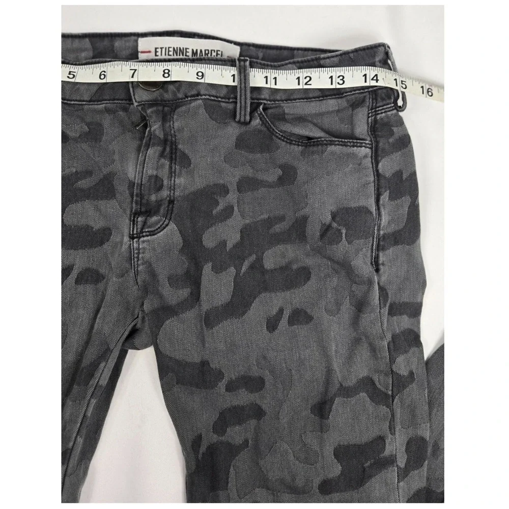 Etienne Marcel Gray Camo Skinny Jeans Women W28 L27 Low Rise‎ Stretch Denim